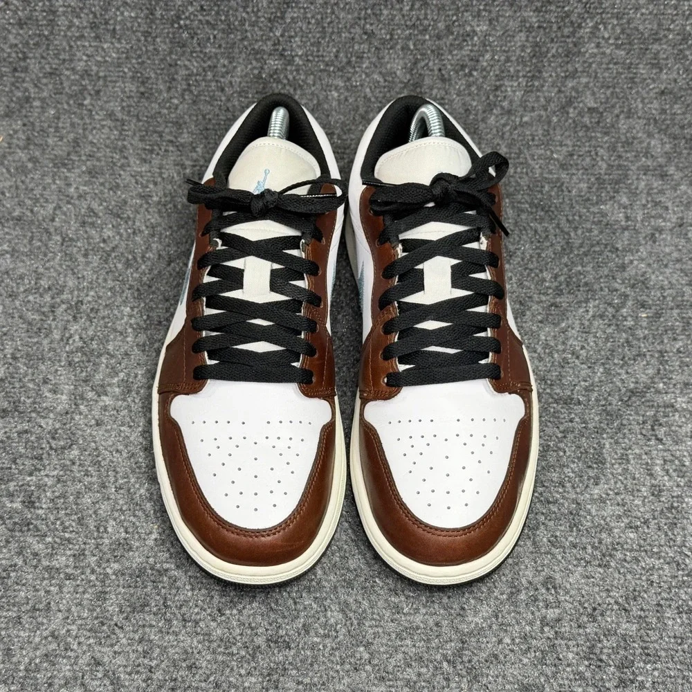Jordan 1 Retro Low SE Shoes Men's 10 Brown Blue‎ Grey Leather Athletic Sneakers